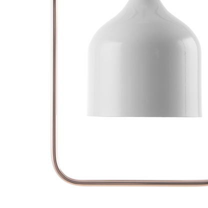White Metal Ceiling Lamp 121cm Pendant With Copper Frame Industrial Elegance Decor