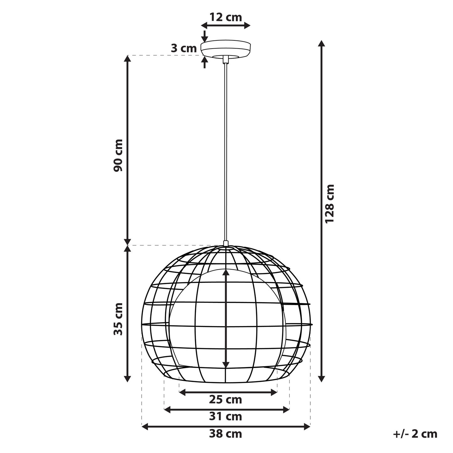 Lighting Copper Metal Pendant Lamp 128cm With Black Cage Shade Industrial Ceiling Light