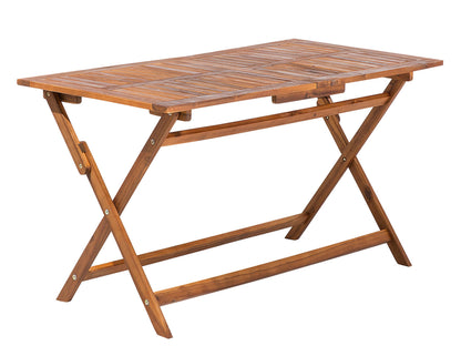 Dark Acacia Folding Outdoor Dining Table 140 x 75 6 Seater