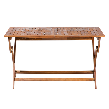 Dark Acacia Folding Outdoor Dining Table 140 x 75 6 Seater