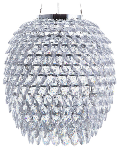 Glamora Crystal Pendant Ceiling Lamp Silver 110cm