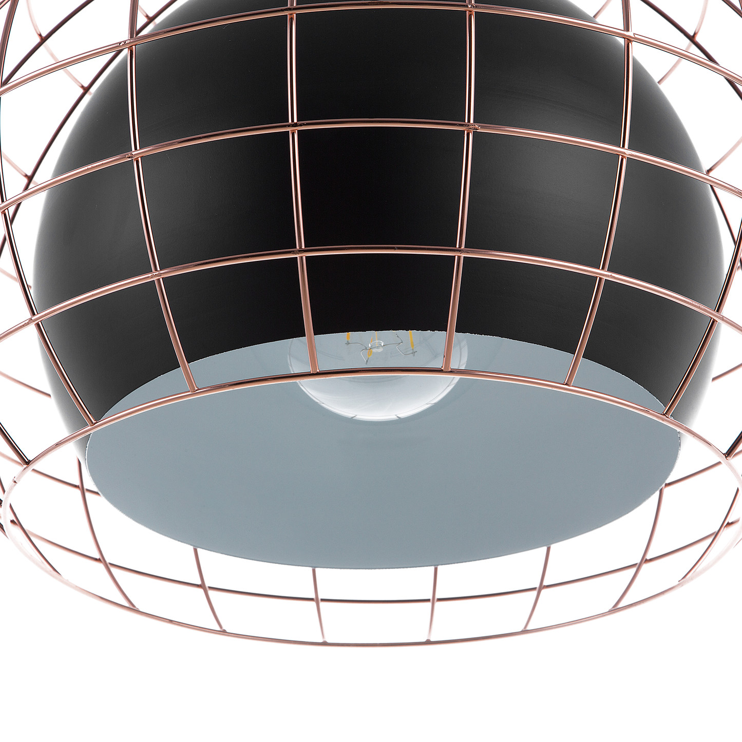 Ceiling Lamp Black Metal 128cm Pendant Cage Industrial