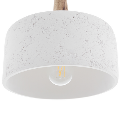 Pendant Lamp White Gypsum Cracked Finish