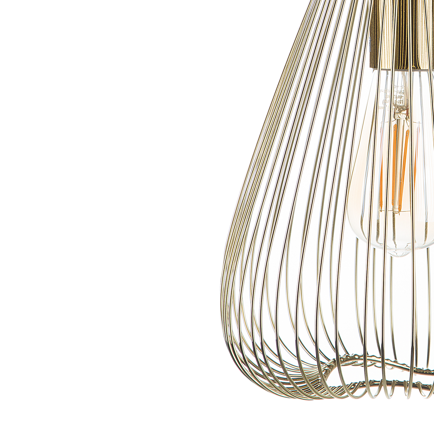 Gold Wire Hanging Pendant Lamp Geometric Cage Shade