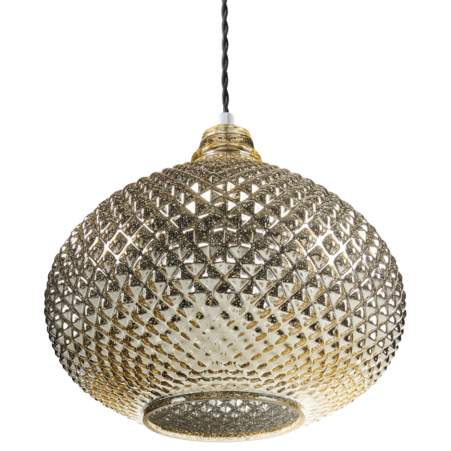 Ambient Glam Ceiling Lamp Gold Glass 88cm Pendant Carved Shade