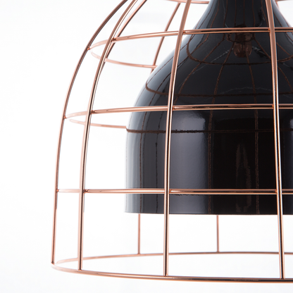 Ceiling Lamp Black 121cm Pendant Copper Cage Industrial