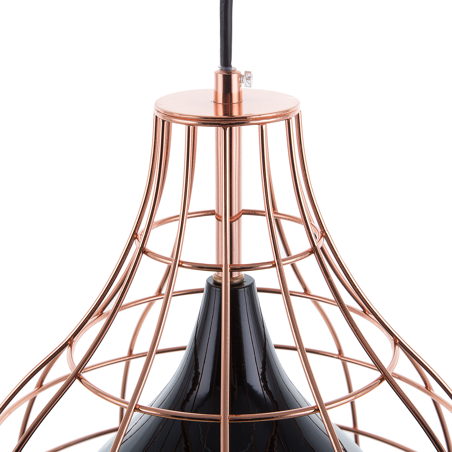 Ceiling Lamp Black 121cm Pendant Copper Cage Industrial