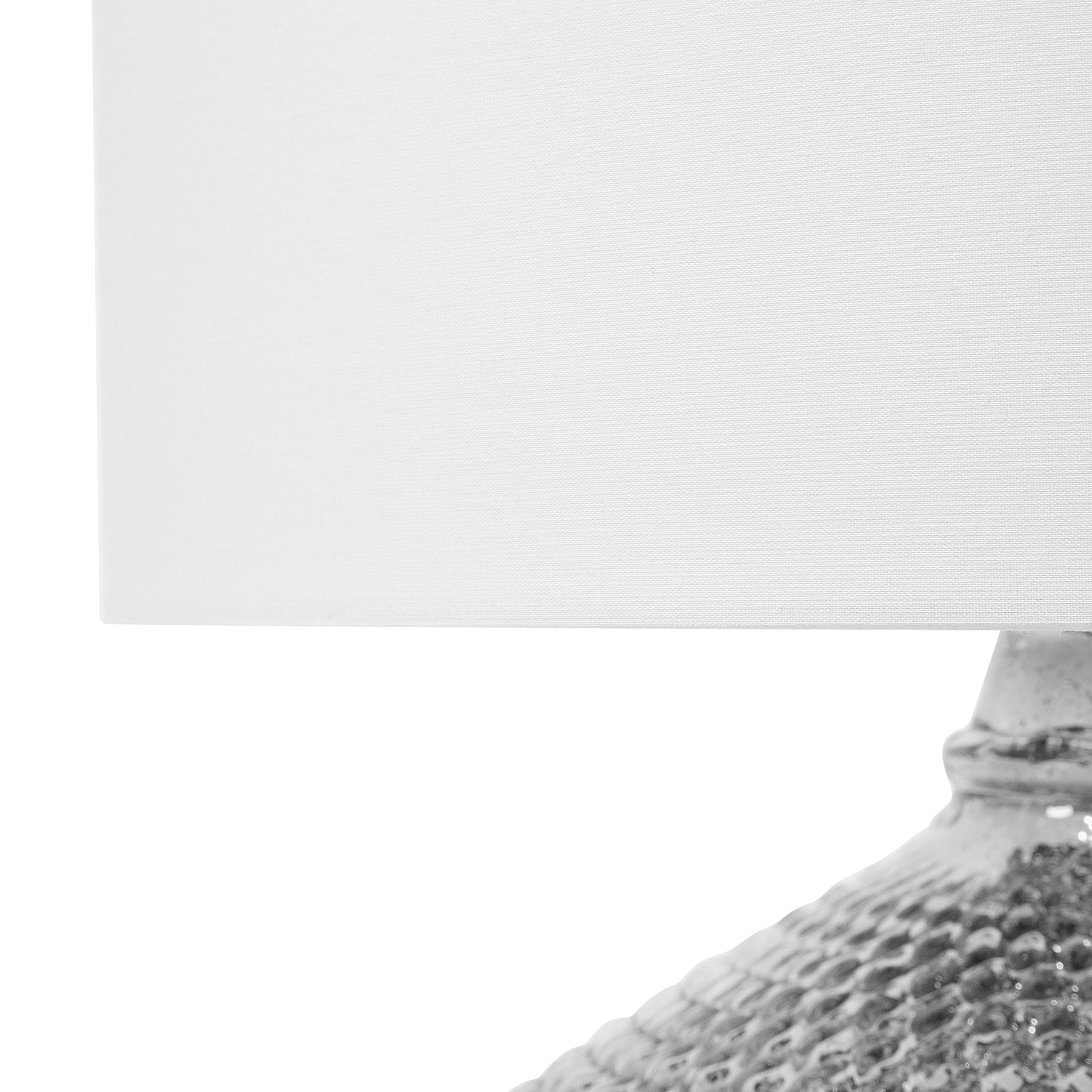 Table Lamp Studded Silver Metal Base 55H Cm White Shade