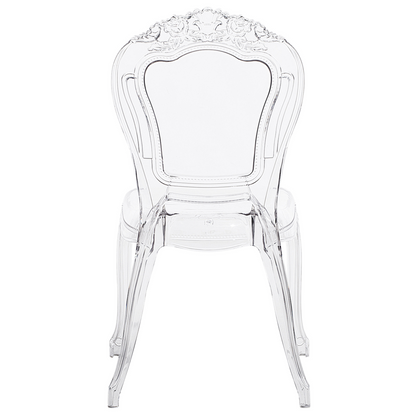 Transparent Acrylic Dining Chairs Set of 2 Armless Solid Back Stackable Vintage Modern
