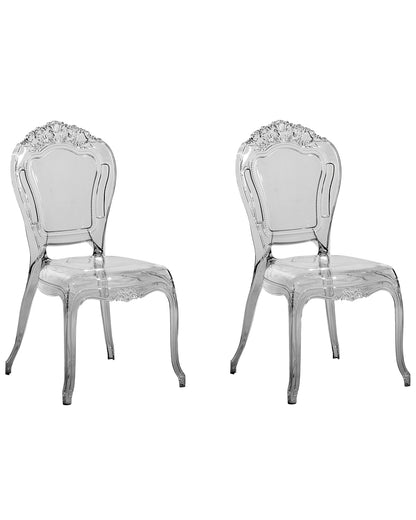 Acryluxe Vintage Modern Transparent Black Dining Chairs Set of 2