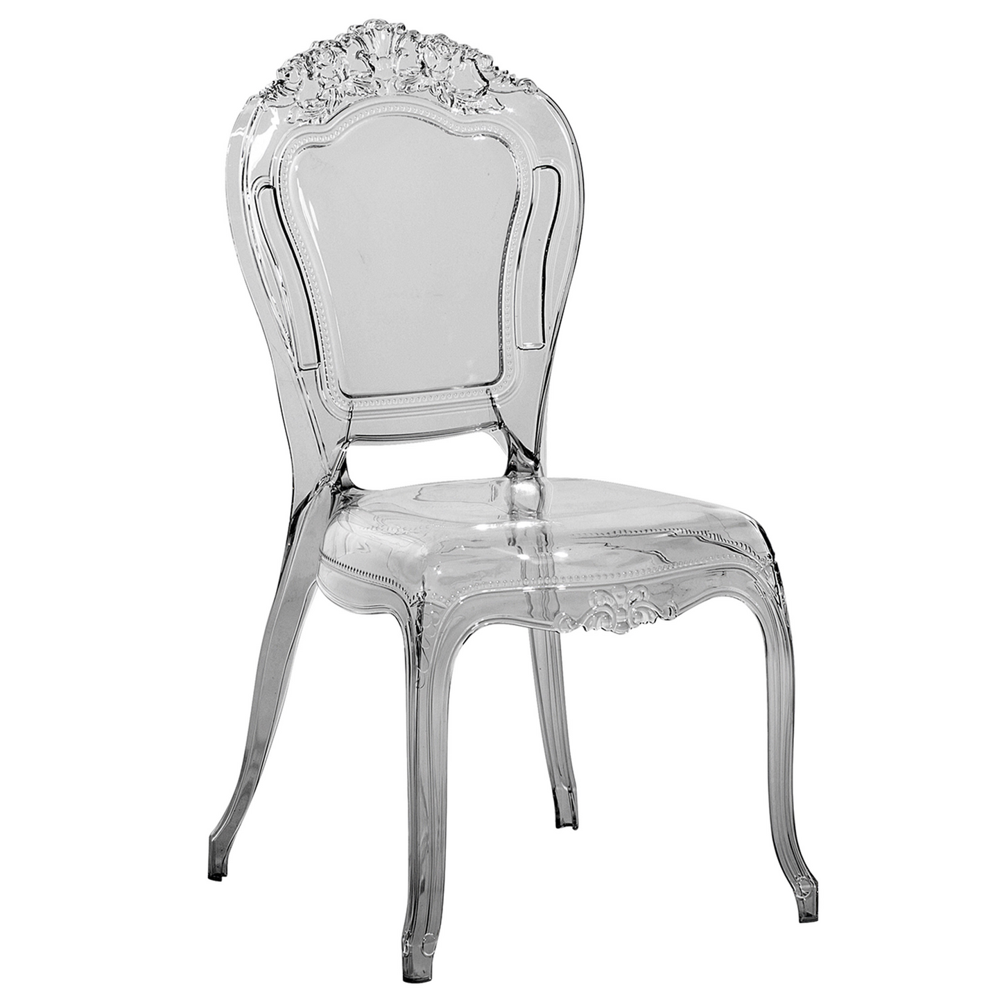 Acryluxe Vintage Modern Transparent Black Dining Chairs Set of 2
