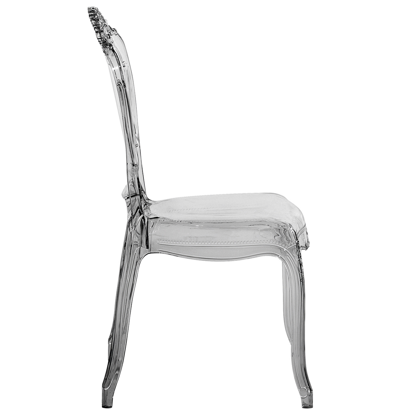 Acryluxe Vintage Modern Transparent Black Dining Chairs Set of 2