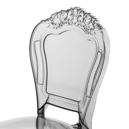 Acryluxe Vintage Modern Transparent Black Dining Chairs Set of 2