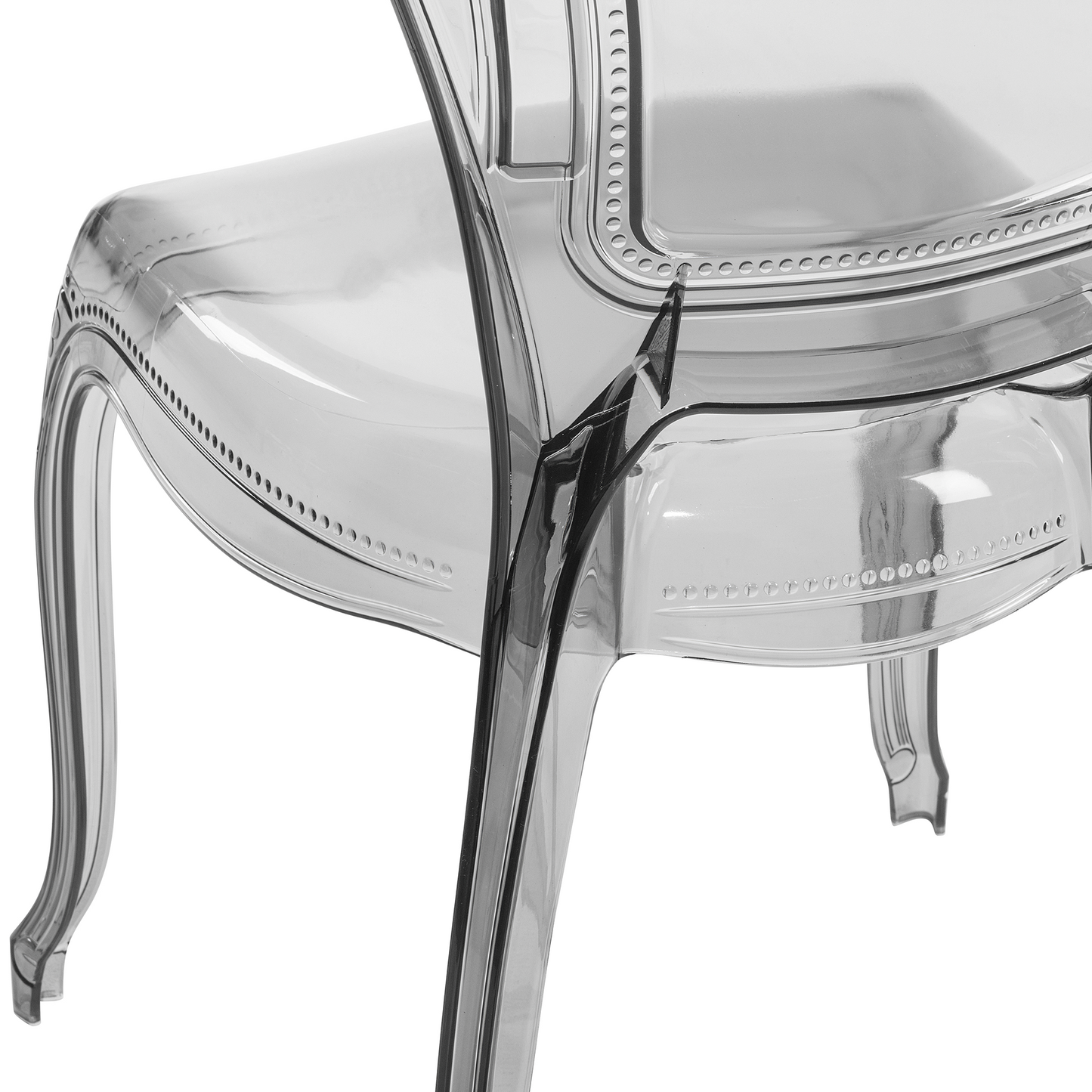 Acryluxe Vintage Modern Transparent Black Dining Chairs Set of 2