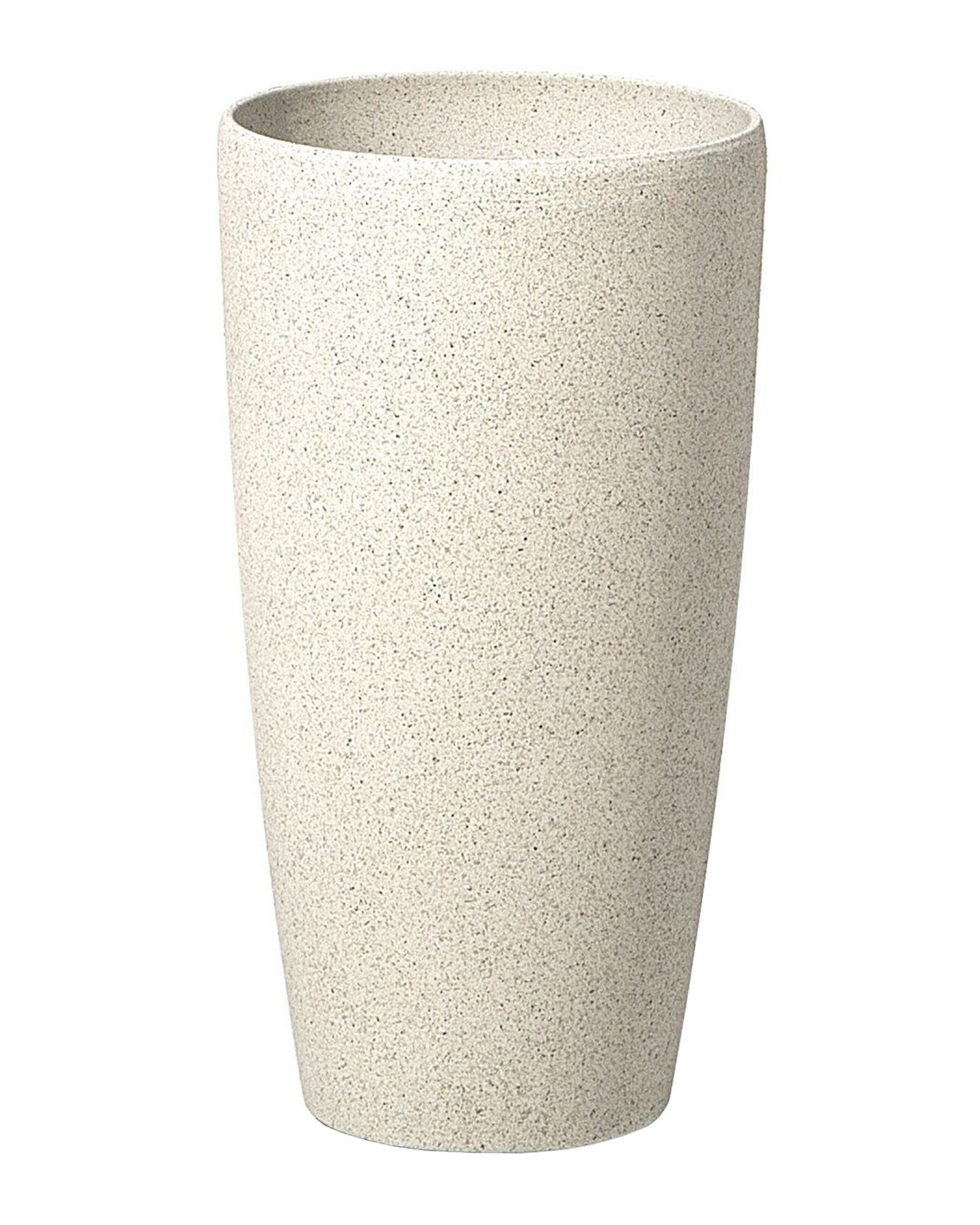Beige Stone Tall Plant Pot 42 x 23cm Modern Minimalist Indoor Outdoor Decor