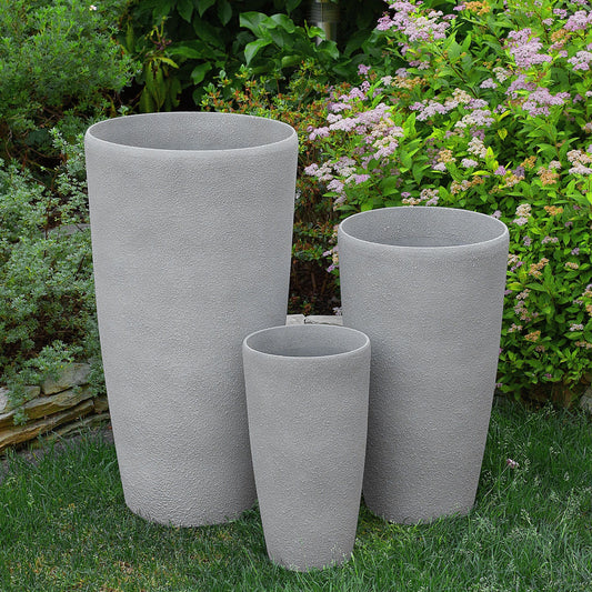 Tall Grey Plant Pot 42 x 23cm Modern Minimalist Planter