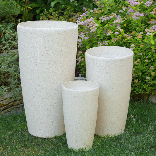 Stone Garden Beige Tall Plant Pot 58 x 31cm Modern Minimalist