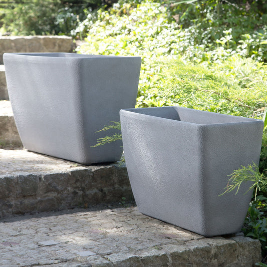 Grey Stone Plant Pot Flower Planter 60 X 27 X 41cm Modern Minimalist Outdoor Indoor Decor Accessories