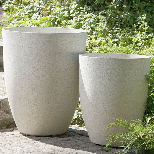 Arcadia Off White Stone Polyresin Planter 35 x 35 x 42cm Indoor Outdoor