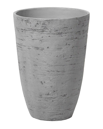 Grey Stone Plant Pot Fibreglass Planter 35 x 35 x 50cm Indoor Outdoor Weatherproof