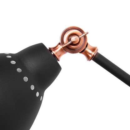 Wall Spot Lamp Black With White Metal Long Swing Arm Reading Light Modern Design