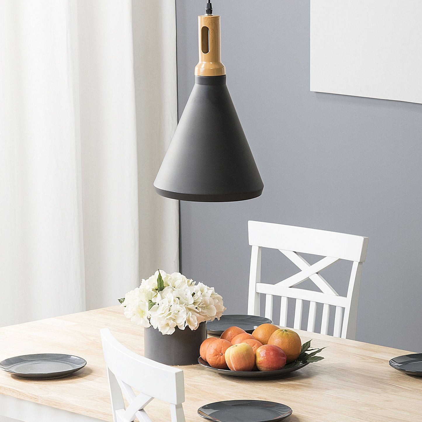 Nordic Glow Pendant Lamp Black With Gold Inner Aluminium Cone Shade
