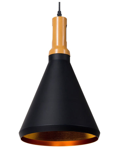 Nordic Glow Pendant Lamp Black With Gold Inner Aluminium Cone Shade
