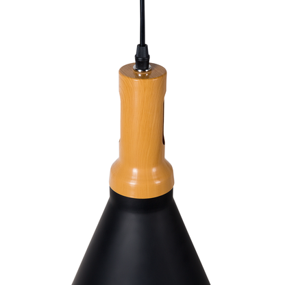 Nordic Glow Pendant Lamp Black With Gold Inner Aluminium Cone Shade
