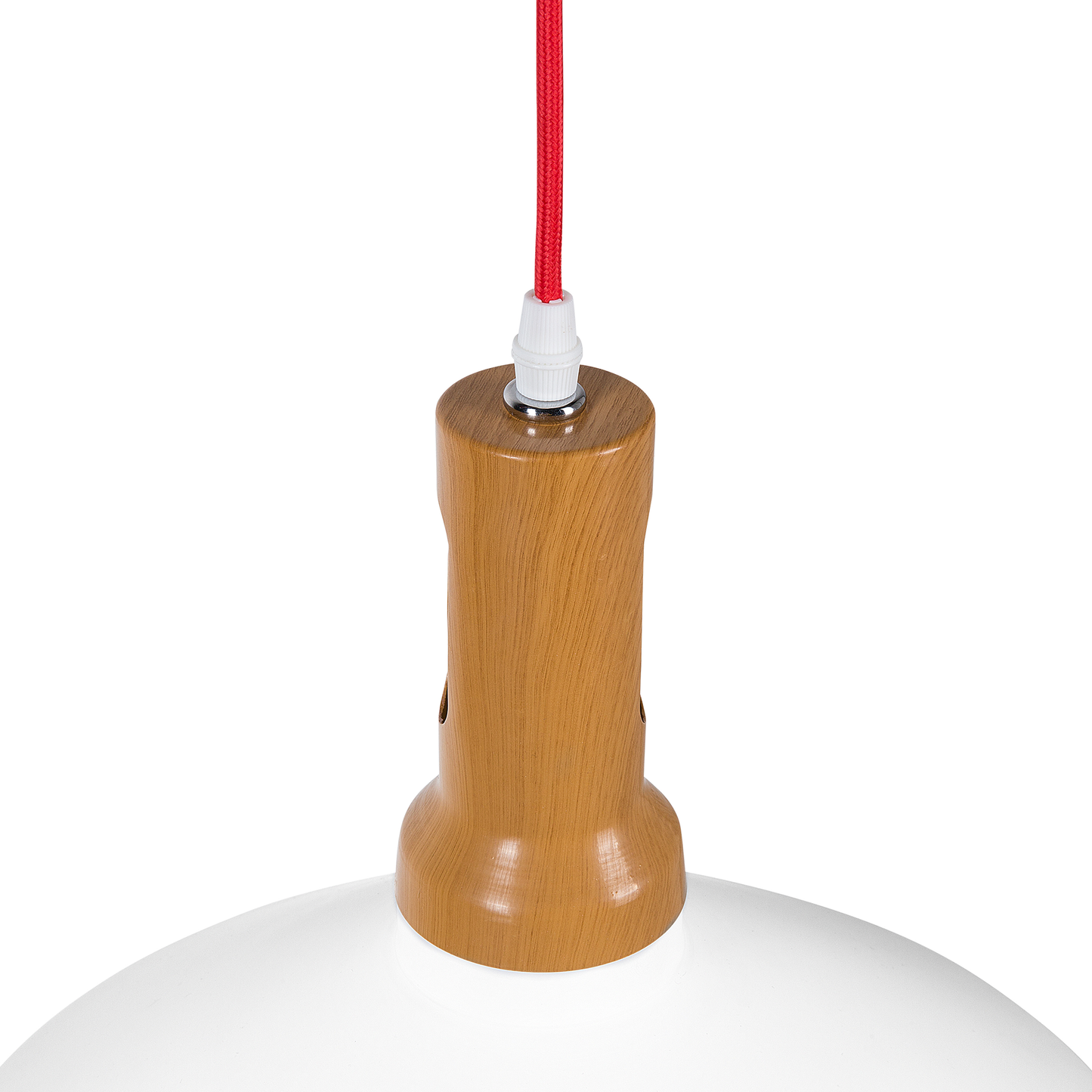 White Gold Wood Aluminum Pendant Lamp Geometric Shade