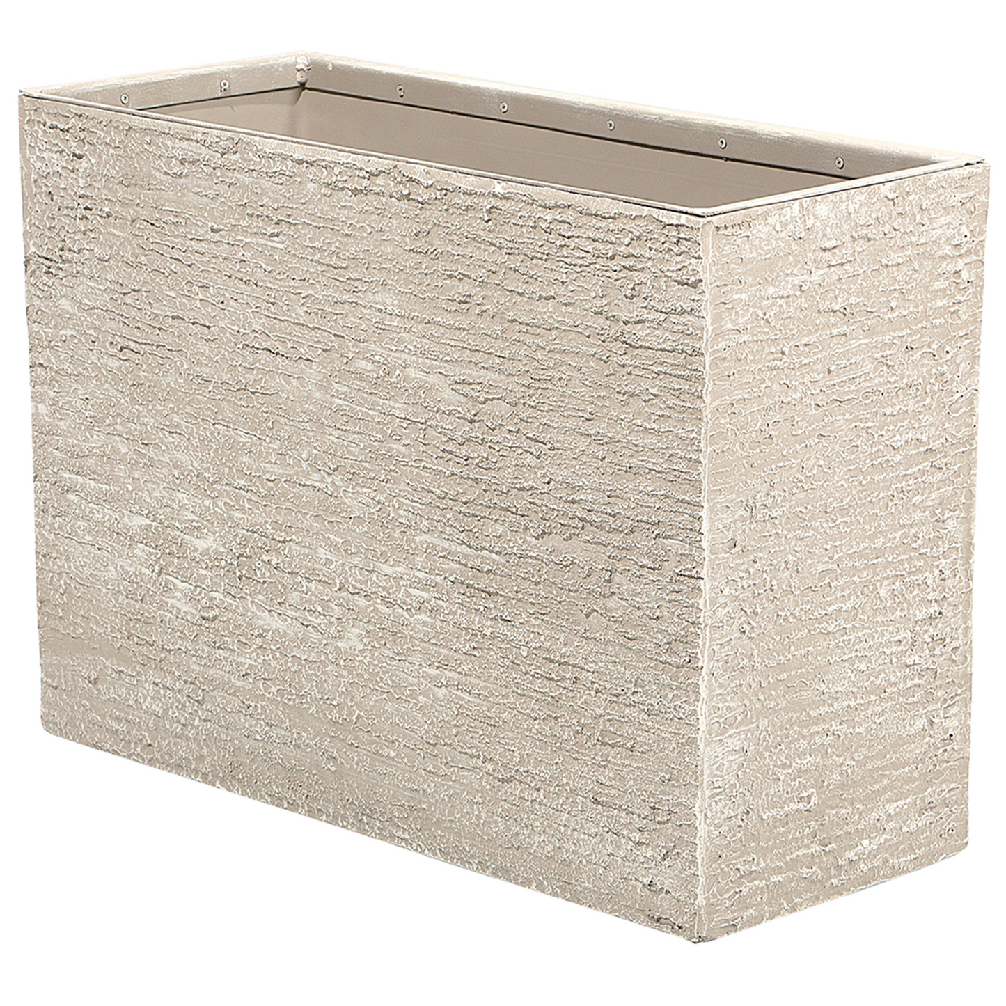 Beige Stone Plant Pot Rectangular Indoor Outdoor Planter 50 x 70 x 29cm Durable