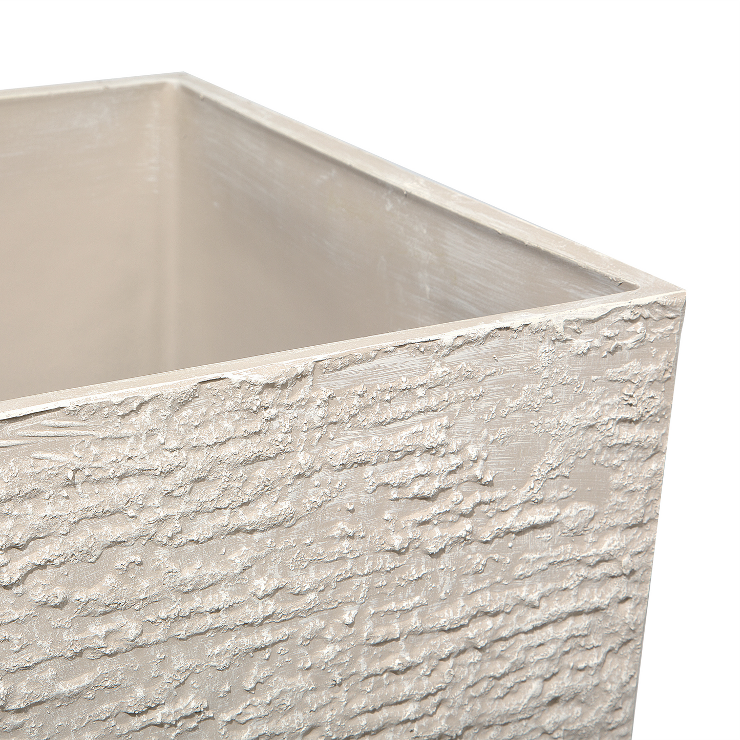 Beige Stone Tall Plant Pot 30 x 30 x 60cm Indoor Outdoor