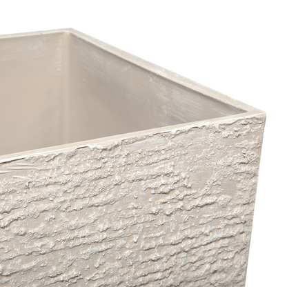 Tall Plant Pot Beige Stone 35 x 35 x 70cm Indoor Planter