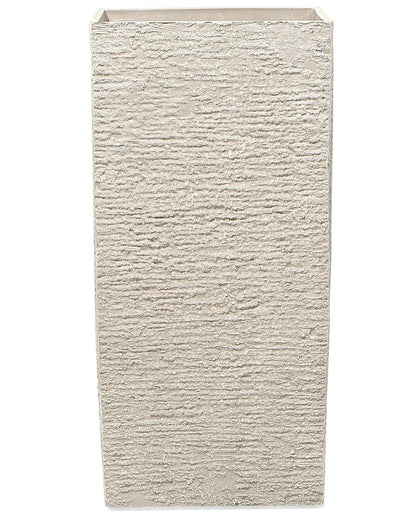 Beige Stone Tall Plant Pot 40 x 40 x 81cm Indoor Outdoor Planter
