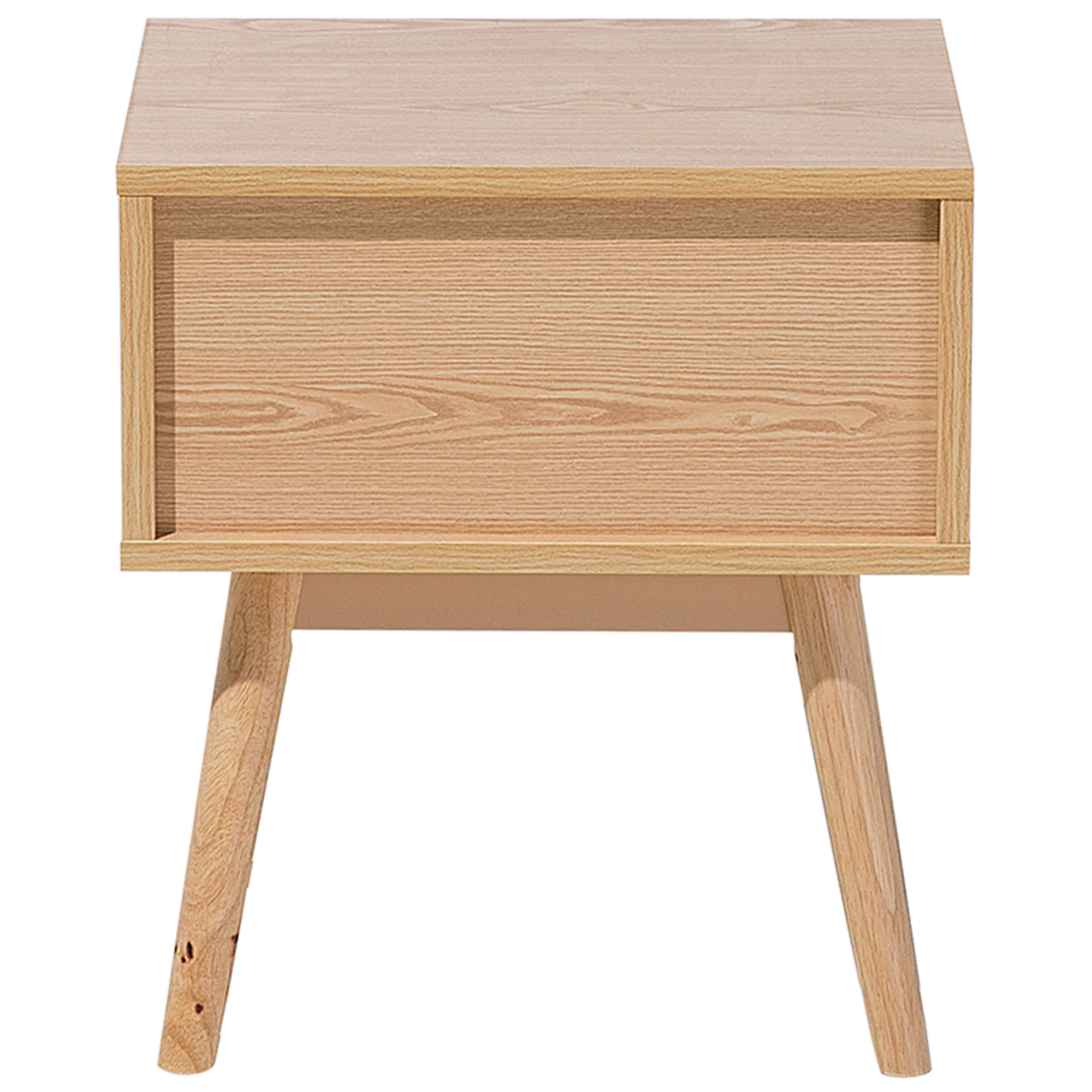 Scandinavian Bedside Table Nightstand Light Brown With Grey 1 Drawer Manufactured Wood