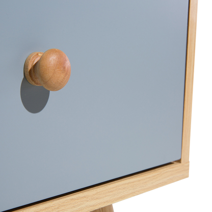 Scandinavian Bedside Table Nightstand Light Brown With Grey 1 Drawer Manufactured Wood