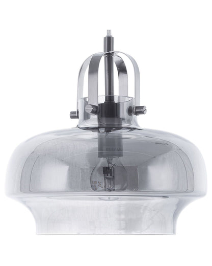 Smoked Grey Glass Pendant Lamp Industrial Ceiling Light
