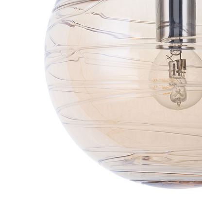 Pendant Lamp Tinted Glass Gold Globe Ceiling Light