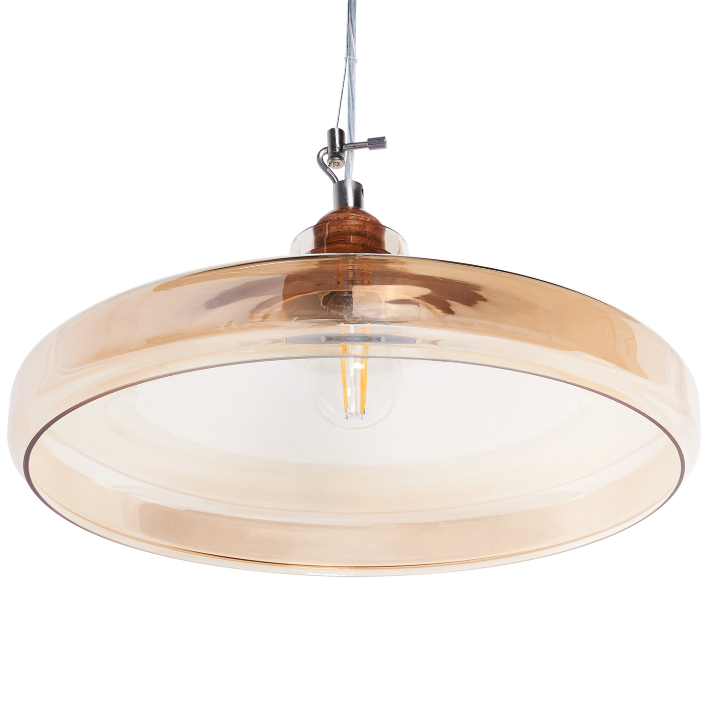 Lucent Pendant Lamp Tinted Gold Glass Vintage Style Ceiling Light