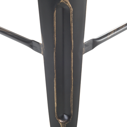 Set Of 2 Bar Stools Black Gold Steel 60cm Stackable