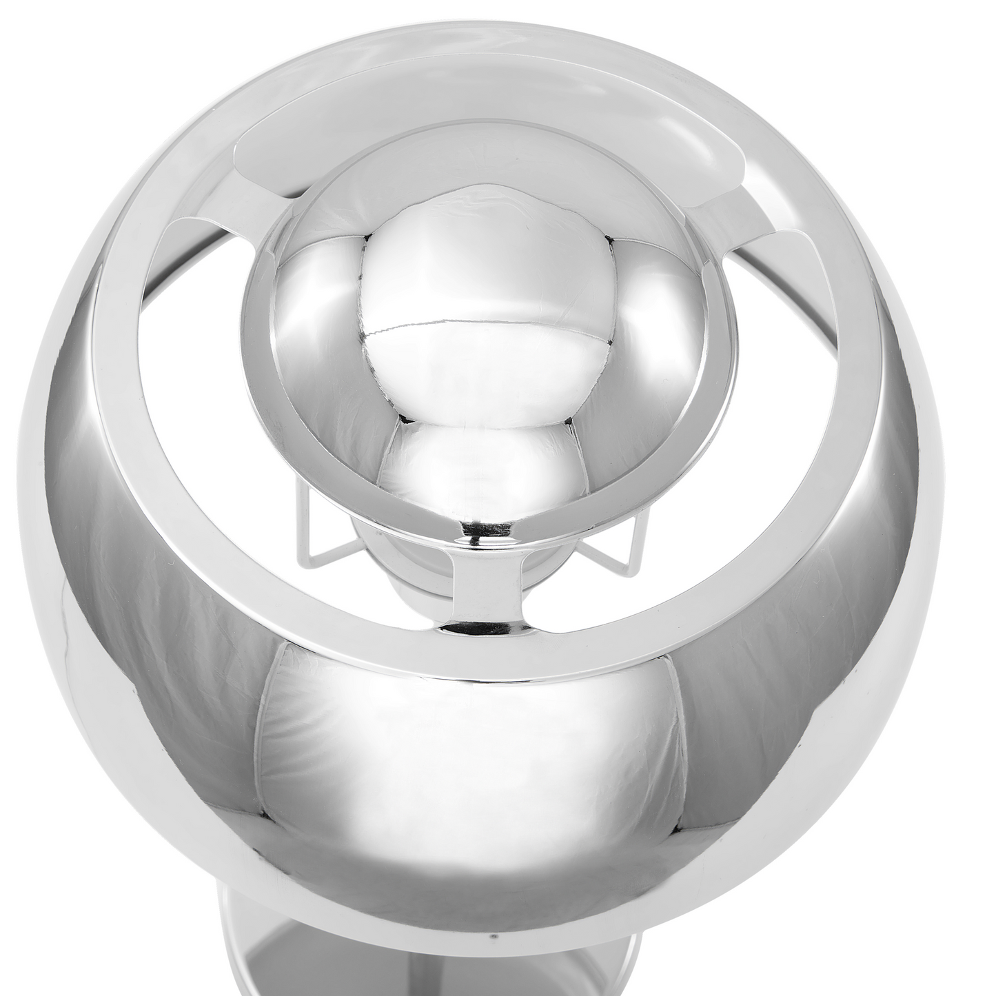 Lighting Silver Metal Table Lamp Round Base Dome Shade