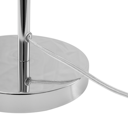 Lighting Silver Metal Table Lamp Round Base Dome Shade