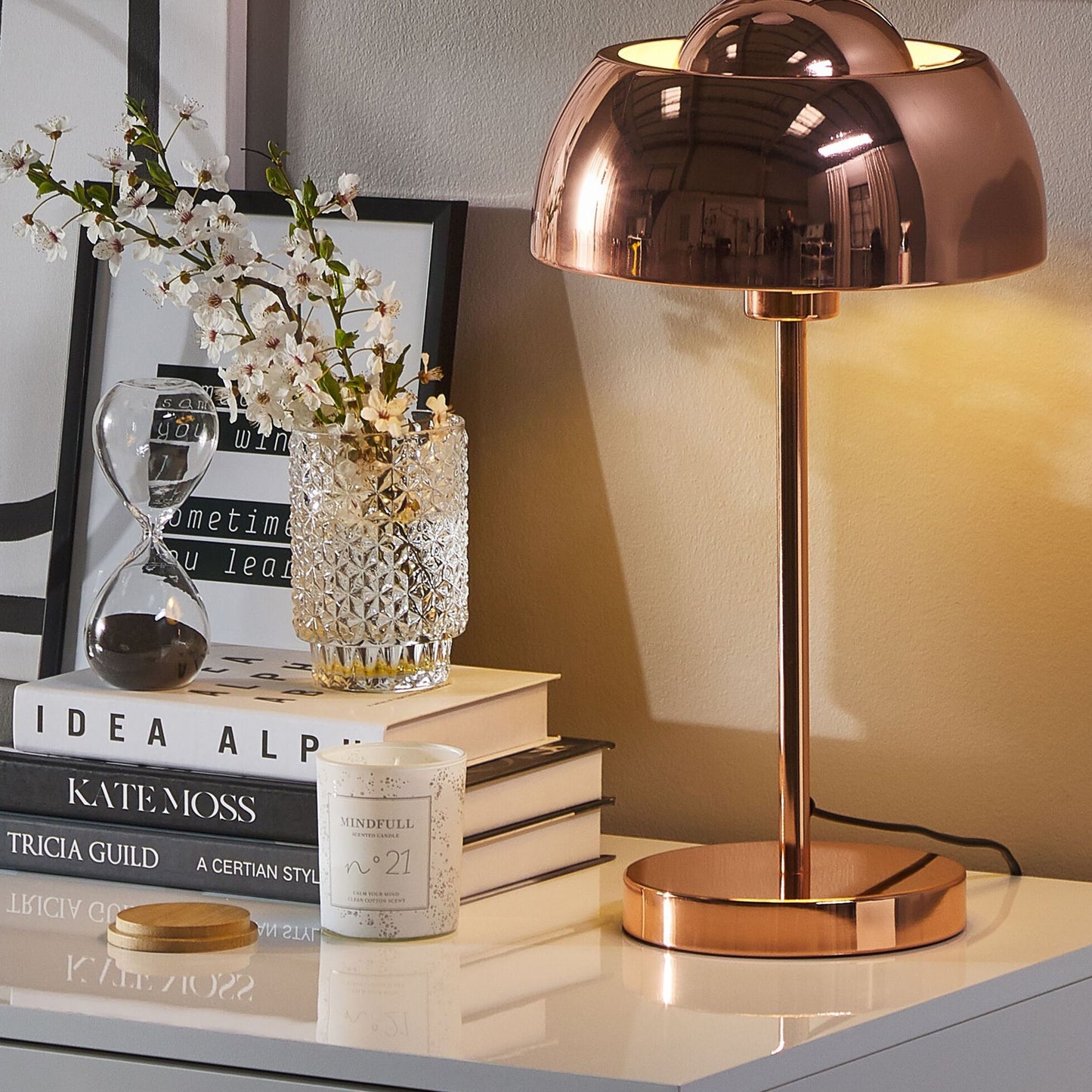 Table Lamp Bedside Light Industrial Copper Dome Shade
