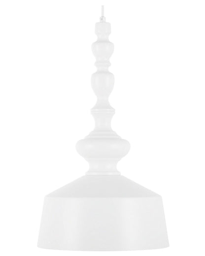 Curvilinear Pendant Lamp White Metal Modern Ceiling Light