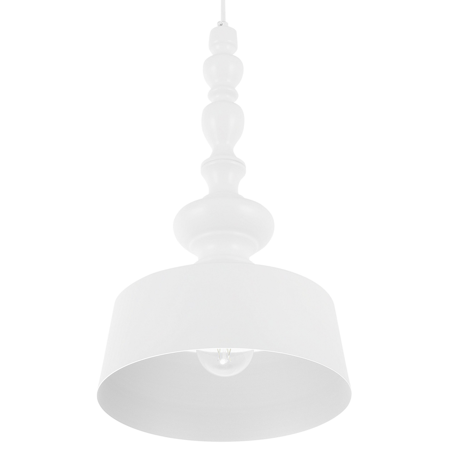 Curvilinear Pendant Lamp White Metal Modern Ceiling Light