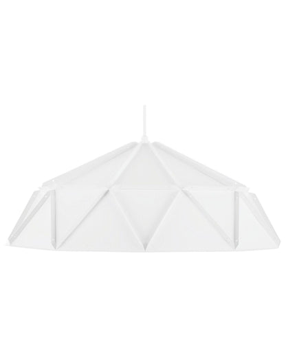 Pendant Lamp White Metal Geometric 1 Light Modern Ceiling Fixture For Living Room And Office