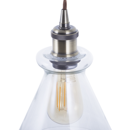Haven Home Brass Glass Pendant Lamp Industrial Ceiling Light
