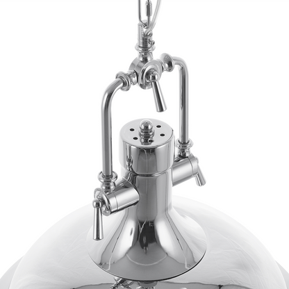 Industrial Pendant Lamp Silver Chromed Metal