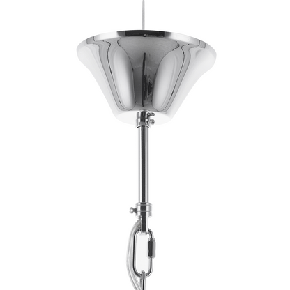 Industrial Pendant Lamp Silver Chromed Metal