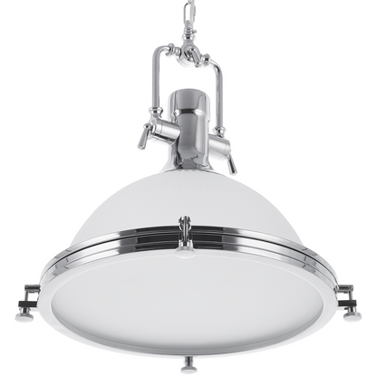 Industrial Pendant Lamp White Frosted Glass Bowl With Silver Metal Frame Task Lighting