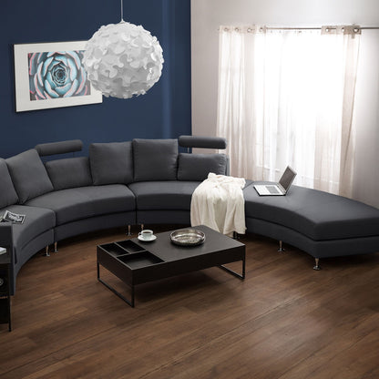 Curved Modular 7 Seater Sofa Adjustable Headrests